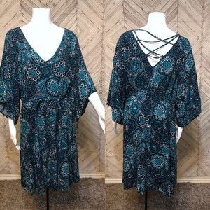 Torrid 1 teal sundress half sleeve
